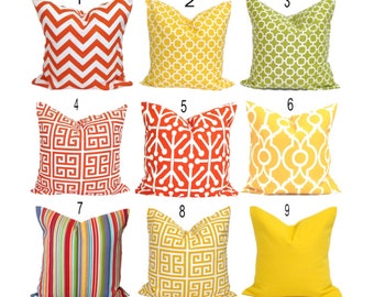 OUTDOOR PILLOWS, Outdoor Pillow Covers, Outdoor Throw Pillow Covers, Outdoor Pillows,Outdoor Cushion Covers, Outdoor Orange, Outdoor Yellow