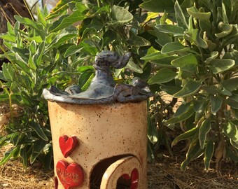 Welcome Home Gnome*****Gnome Home ~ Fairy Home ~ Hobbit Home ~ Garden Art ~ Little House ~ Nightlight ~ Yard Sculpture