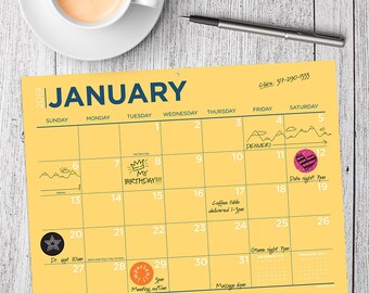 2019 Color Collection Mini Desk Pad Calendar
