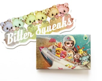 We Love Bittersqeaks - Rainbow Bear and Space Kate - and Sticker Pack
