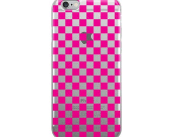 Pink Checkerboard Pattern iPhone Case