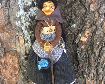 Kitchen Witch (with cauldron and spoon)