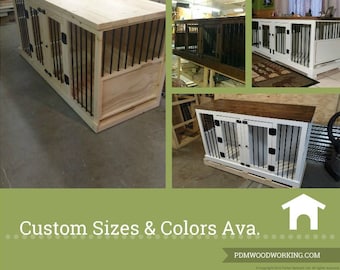 Custom Dog Kennel / Dog Furniture / Double Dog Kennel / Single Dog Kennel / Rustic Furniture / Kennel Bench / Dog House / Dog Crate