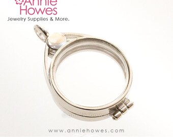 Sterling Silver and Glass Charm Locket. 17mm
