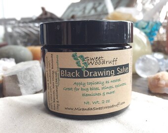 Black Salve, Black Drawing Salve, Bug Bite Relief, Activated Charcoal Salve