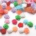 144 Mixed Rose Mini Cabs 6mm, Resin holographic glitter, Flatback Tiny Flower Cabochons, 6 mm , white pink green blue purple peach small