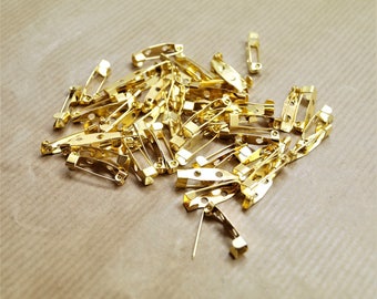 Set of 100 secure fasteners, pin holder pins, gold color, 25 * 5 * 5 mm