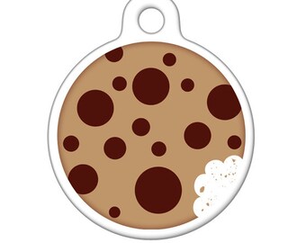 Pet ID Tag - Chocolate Chip Cookie Pet Tag, Dog Tag, Cat Tag, Bag Tag, Child ID Tag