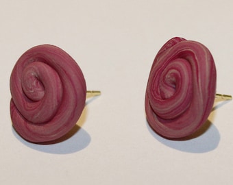 Polymer Clay Spiral Earrings
