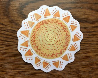 Sun Design Vinyl Sticker, Sun Laptop Sticker