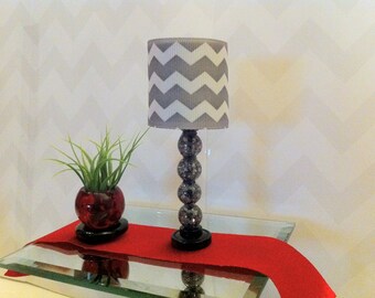 Gray Chevron LED Doll Lamp - Playscale 1:6 Scale Lamp for Barbie / Monster High/ Bratz/ J-Doll... Fashion Doll Lamp
