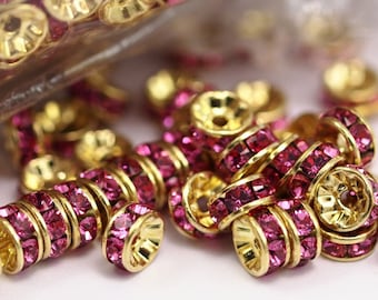 24 Rose Swarovski Rondelle Beads 5mm D027 Y273