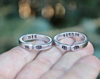 Big Little Sister Rings, Big Lil Sisters, Big Little Gift, ring for big, ring for little, Sister Rings, Big Little, Two Rings Come with this