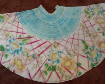 1950s Hand Painted ArteGreen Mexican Circle Skirt