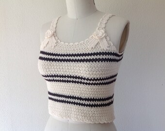 1960s Crocheted striped tank top