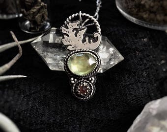 Triumph of Love Necklace with Prehnite and Amethyst