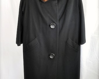 Vintage ILGWU Ladies Wool Coat with Mink Collar