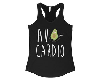 Avocardio Women Racerback Tank, Avocado Shirt, Avo-Cardio, Cardio is Hardio, Work out tank, work out clothes for women, funny workout shirt