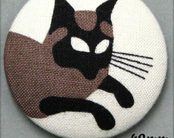 -Cat - fabric covered button cat Mistigri - (40-57)