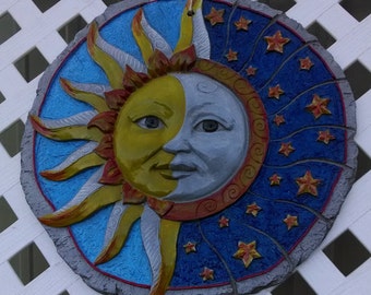 Eclipse - Cement Plaque - Indoor Outdoor Decoration - Free Shipping
