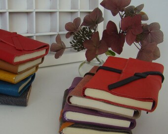 A7 Notebook Blank-Assorted colors-small notebook leather-writing booklet with leather cover