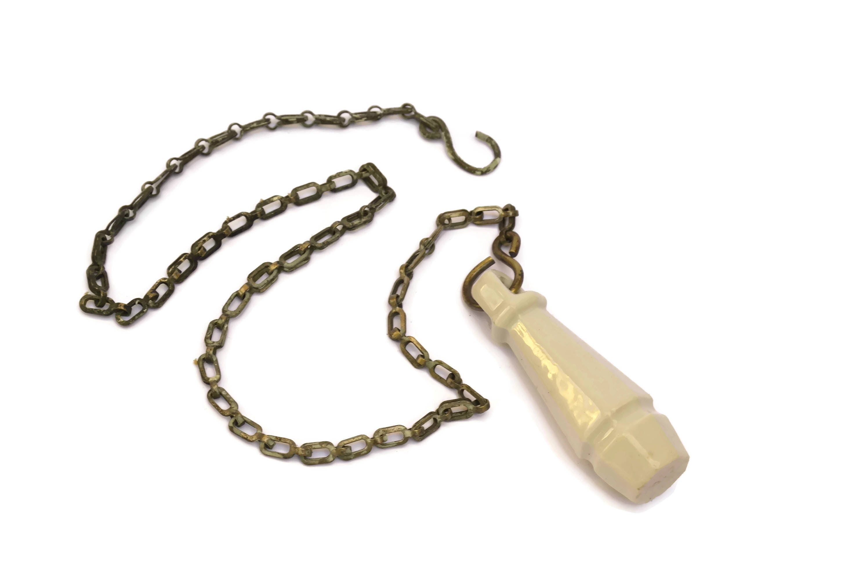 Antique Porcelain High Level Toilet Chain Pull and Handle. French