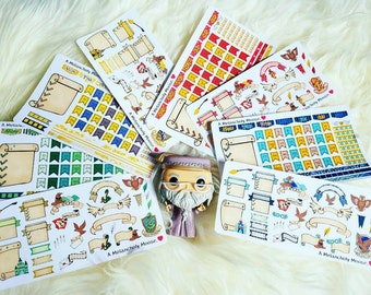 Wizarding House Bullet Journal Sticker Kits- Hand Drawn Inspired Stickers (Choose Your House)