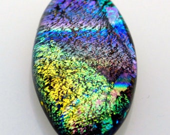 Dichroic Cabochon, Marquis Cabochon, Jewelry Cabochon, Decorative Tile, Mosaic Tile, Dichroic Tile, Handmade Cabochon
