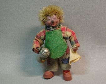 Steiff Mecki Hedgehog Bartender Mini Doll
