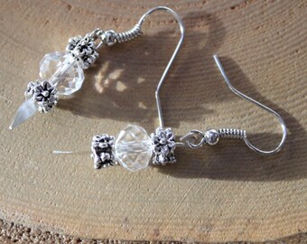 Dainty Facet Glass Floral Drops