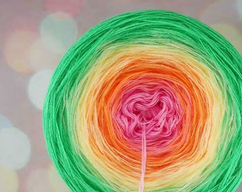 Cantelope-Gradient yarn-Hand plied-1100 yards-acrylic-Gradient yarn-3ply