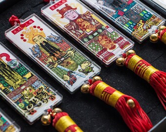 Chinese Ornament of 5 Deities, Pendant, new year picture, traditional (chinese) opera, puppet art, from Malaysia