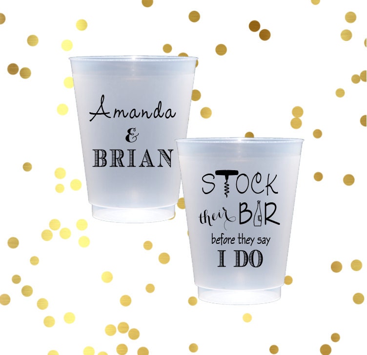 Stock the bar party frosted cups engagement party