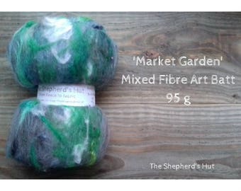 Mixed Wool Art Batt 'Market Garden' 95 g