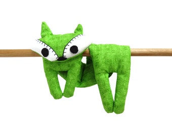 Flat Fox Neck Rice Heat Pad - Hot Cold Rice Bag - Microwave Neck Wrap - Rice Heating Pad - Hot Cold Therapy Pack - Lime Green & White Fox