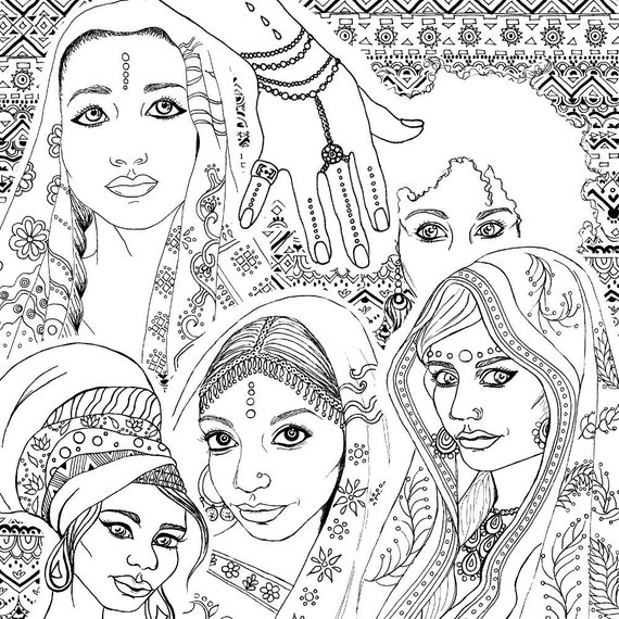 Coloring Book for Adults Indian \u0026 African Fashion Portraits Coloring Book for Adults Indian \u0026 African Fashion Portraits