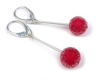 CRYSTAL earrings - FUSCHIA & sterling silver