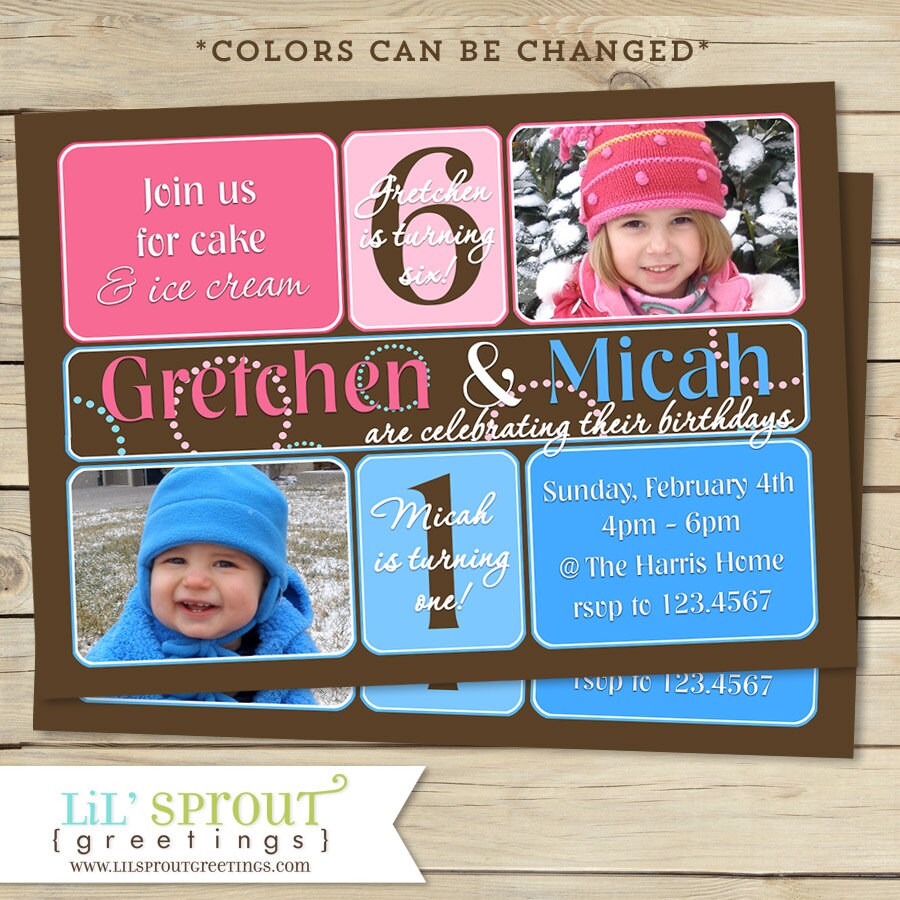 double birthday party invitations