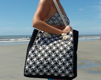 Waterproof Beach Bag - Waterproof Lining - Pool Bag - Large Beach Bag -