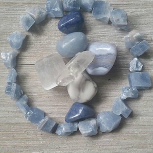 Somnolent Sleep Stones ~ Sweet, Soothing Vibes ~ Calming Serenity ~ Angelite, Blue Lace Agate, Calcite, Howlite, Blue Quartz ~ Peace, Sleep