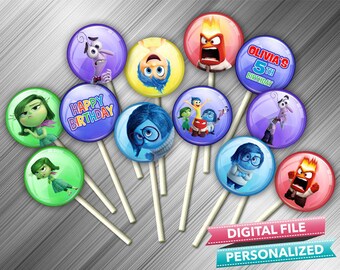 Inside Out Cupcake Toppers