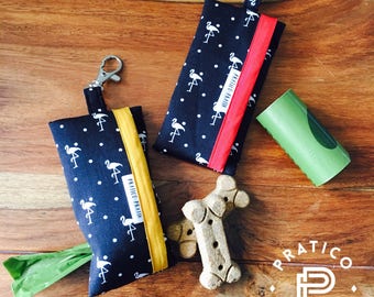 Prêts à partir/étui distributeur à poopbag/poop bag/ dog/ chiens/flamingo/flamands/ananas/pineaple