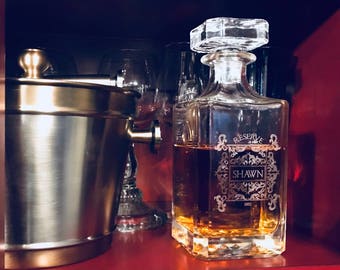Crystal Decanter, Glass Decanter, Blank Decanter, Whiskey Decanter, Bourbon Decanter, Scotch Decanter, Classic Decanter, Barware, Wedding