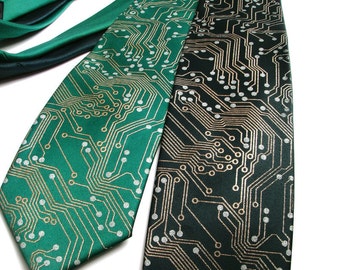 Circuit Board Tie - SILK Tie - Geek Gift - Silk Necktie - Men's Necktie - Computer Programmer - Cool