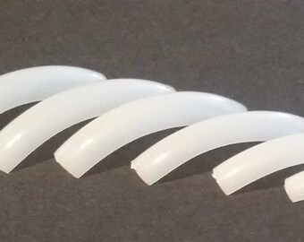 DIY Artificial EXTRA LONG Empress Curve Square Nails | Full Cover | For Do It Yourself Nail Art Project | Clear Natural White | Set of 40