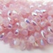 100 Czech Glass Tiny Tear Drop Beads in a Translucent Pink Opal AB Size 4x6mm