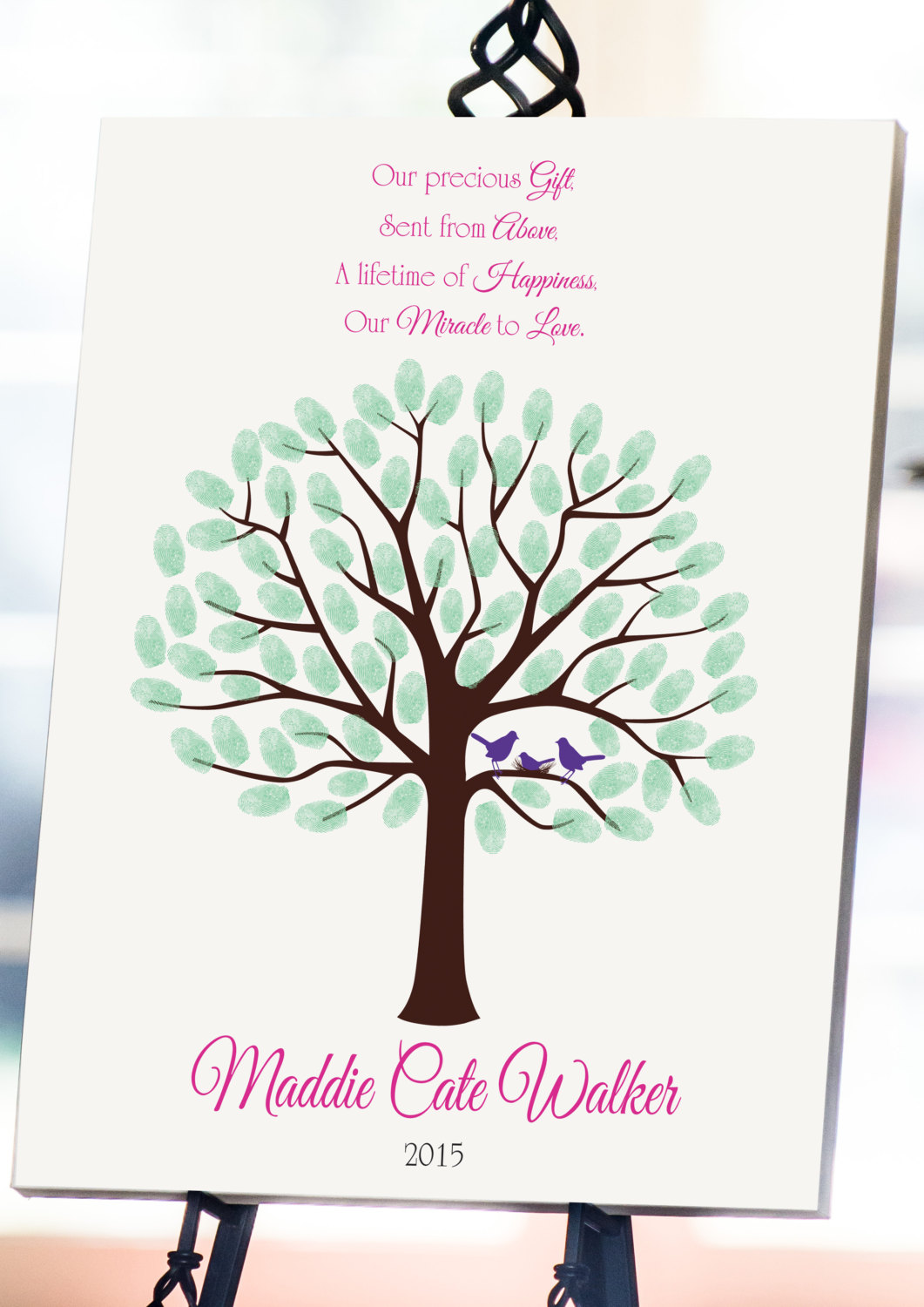 Baby Shower Fingerprint Tree 8x10-Baby Shower Guest Book