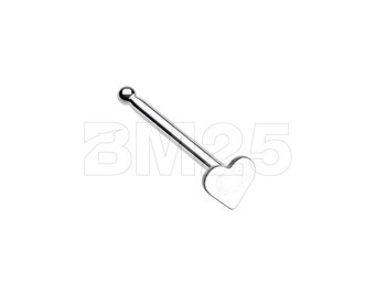 Steel Heart Nose Stud Ring