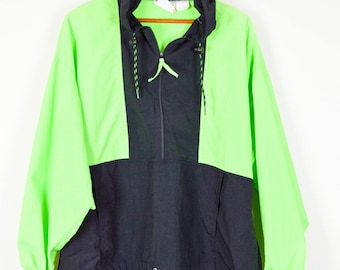 90s Windbreaker, Vintage Clothing, 90s Clothing, 90s Party, Large Nylon Windbreaker, Tracksuit Jacket, Neon Windbreaker Colorful Windbreaker