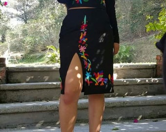 Joint skirt and blouse made in blanket